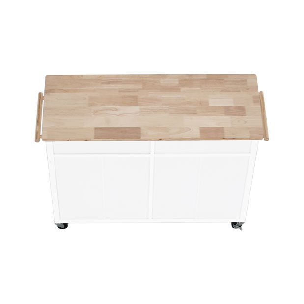 Servírovací stolík Gala (biela + prírodná)