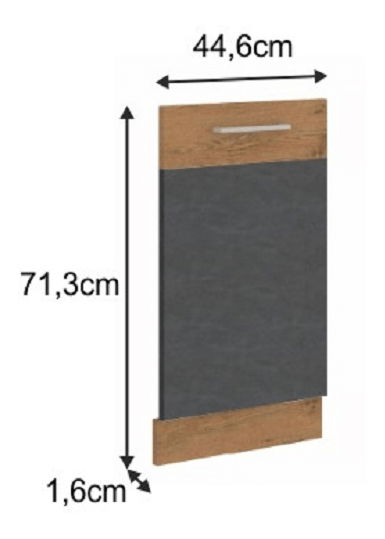 Vratašca za perilicu posuđa 713x446 Velaga (siva mat + hrast lancelot)