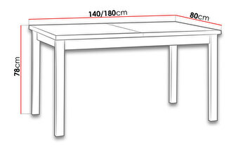 Rozkladací stôl Luca 80 x 140+180 II (dub grandson L) (biela)