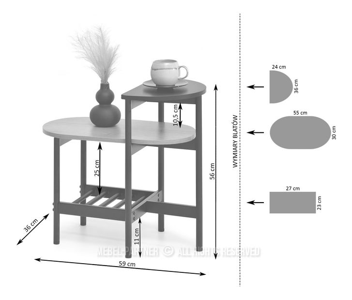 Stolić za kavu Lorelail S (crna)