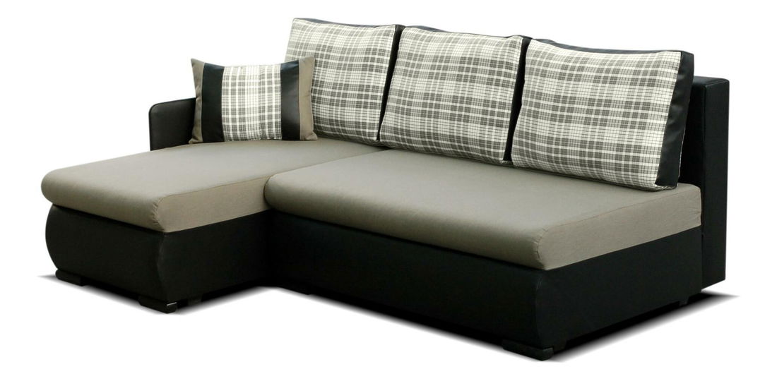 Rohová sedačka Asteria (sivá + čierna) (L)