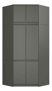 Dulap de haine de colț (cu suprastructură) Salarios (grafit)