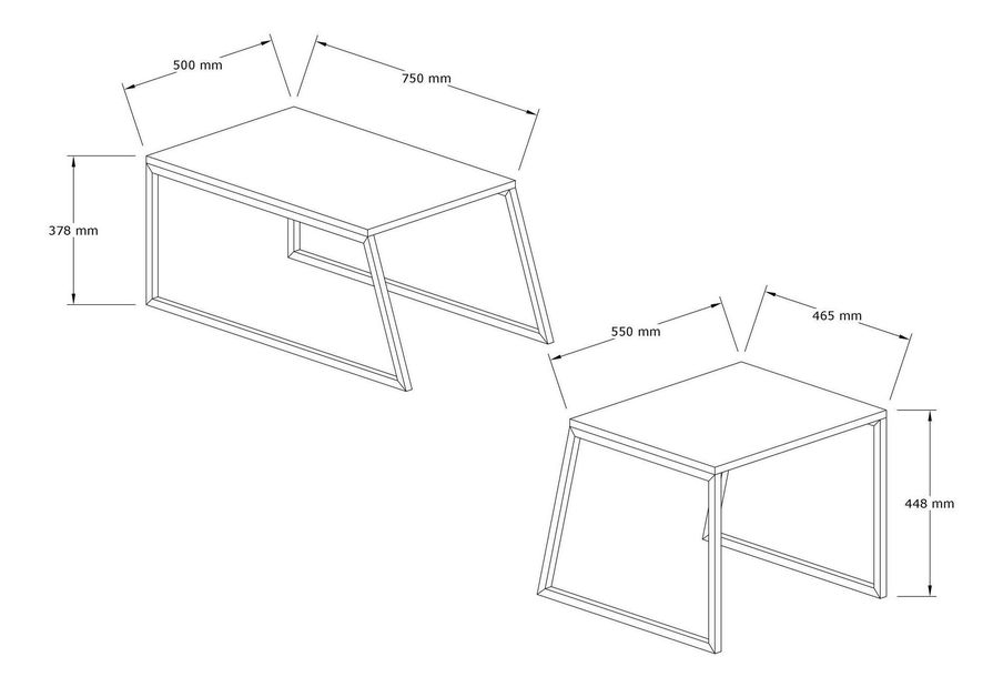 Set stolića za kavu (2 kom.) Nulubo 1 (hrast)