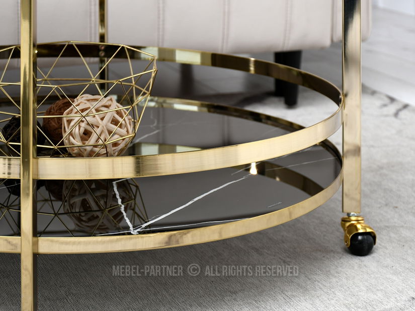 Dohányzóasztal Chici (fekete márvány + arany)