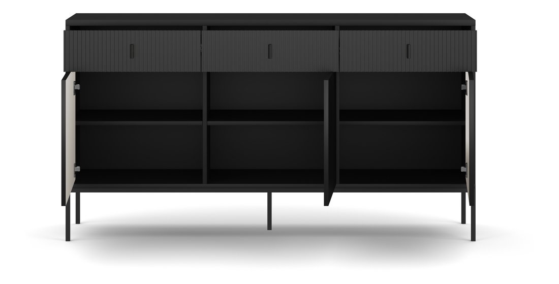 Komód Magara 3D3S (fekete)