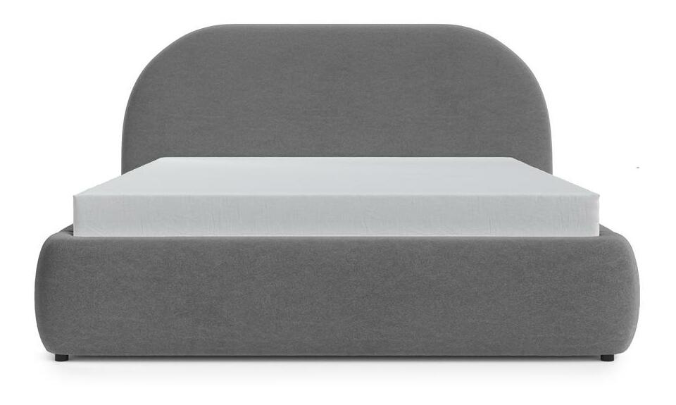 Franciaágy 180 cm Olivo P (ágyráccsal) (tárolóhellyel) (világos szürkés fekete + fekete)