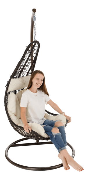 Viseća fotelja za ljuljanje Avalanche 2 NEW (smeđa + krem)