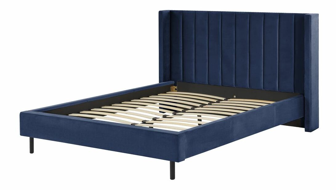 Bračni krevet 160 cm Vue (plava) (s podnicom)