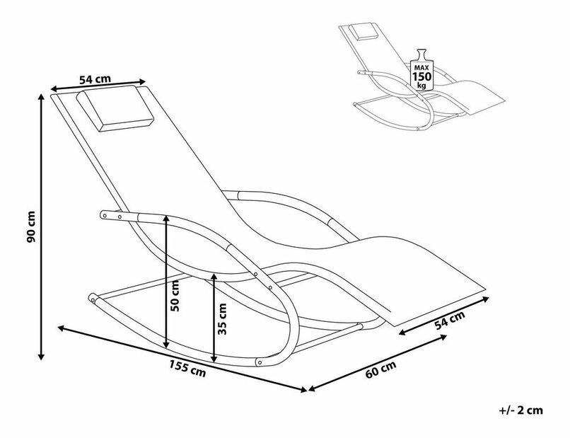 Záhradné hojdacie lehátko Carro (sivá)