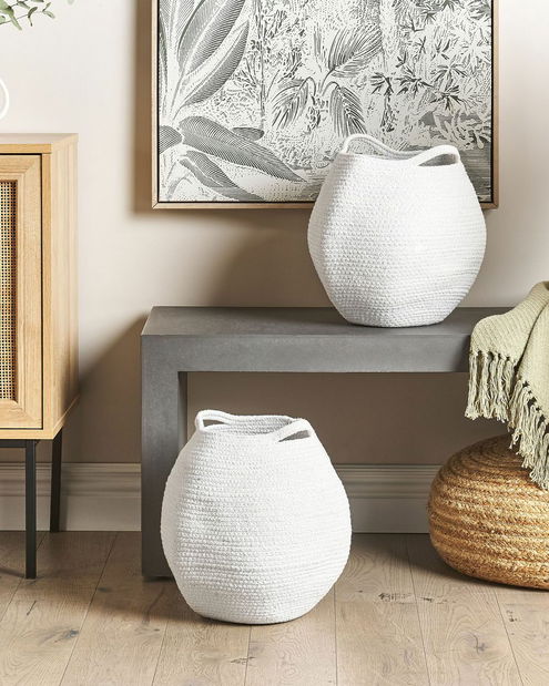 Set 2 ks košíkov Pangy (biela)