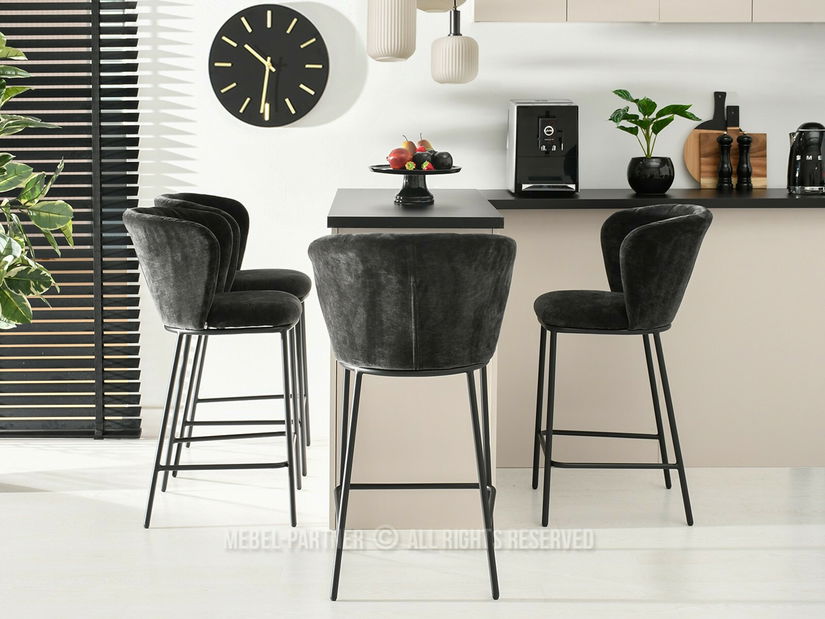 Scaun bar Kurkum (negru)