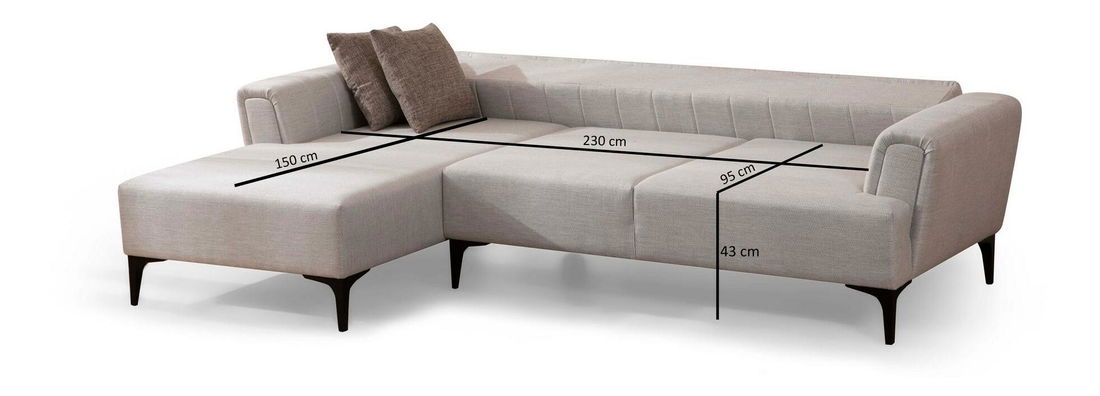 Sarokkanapé Hamletta (B) (ecru + fekete)