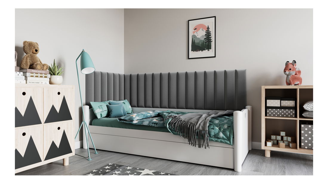 Set 20 panouri tapițate Quadra 210x90x60 cm (Gri)