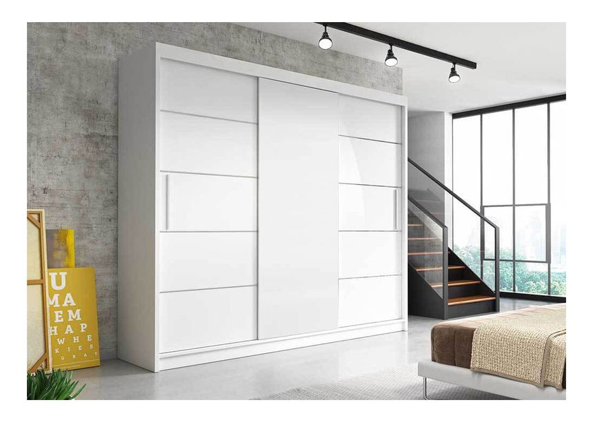 Šatníková skriňa Arrun (biela + biela)