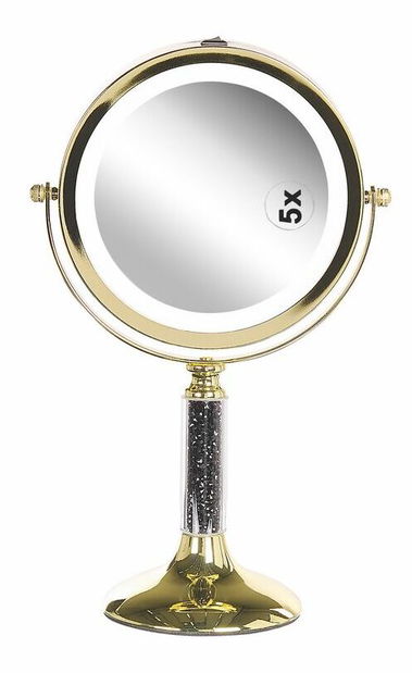 Kozmetické zrkadlo Brita (zlatá) (s LED osvetlením)