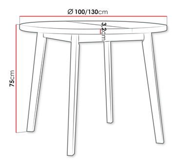 Blagovaonski stol na razvlačenje Herra 100 130 III L (hrast artisan + bijela) (za 2 do 4 osobe)