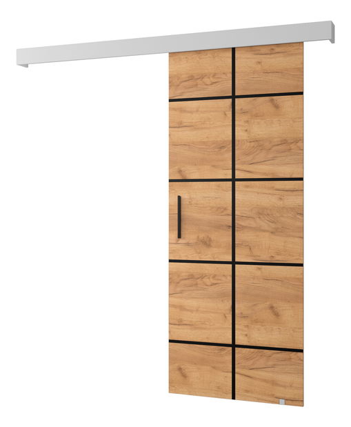 Klizna vrata 90 cm Sharlene III (craft zlatni + bijela mat + crna)