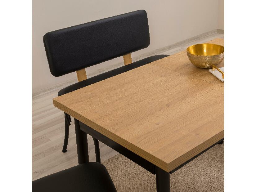 Set mobilier sufragerie Duvasa 24 (negru) (pentru 4 persoane)