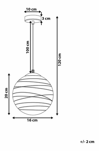 Závesná lampa Marina (zlatá)