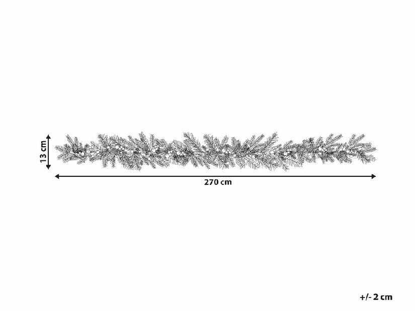 Ghirlandă de Crăciun 270 cm Emmaline (verde) (cu iluminat)