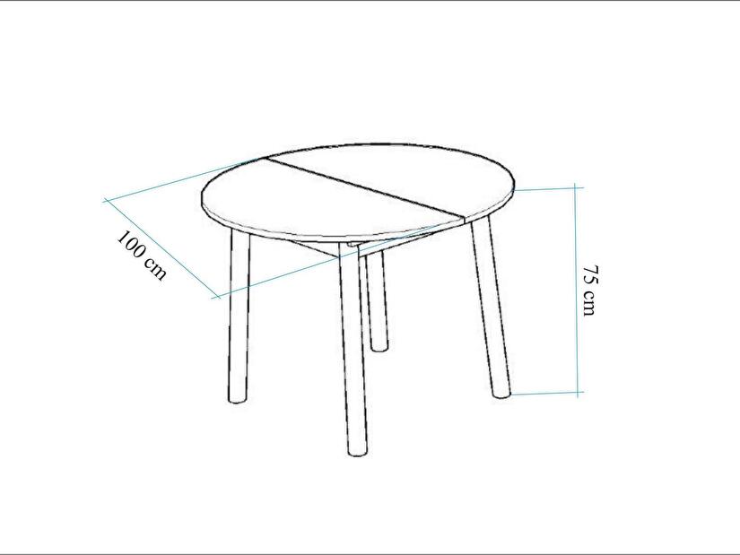 Masă de sufragerie extensibilă Duvasa 5 (Nuc + negru) (pentru 4 persoane)