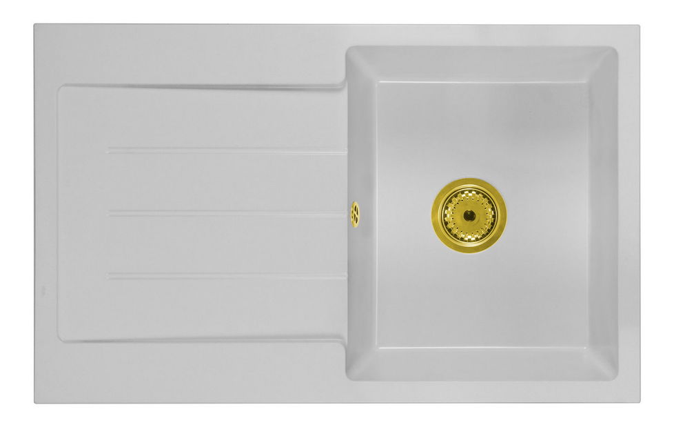 Kuchynský drez Ruxom (biela) (s 1 otvorom pre batériu) (L)