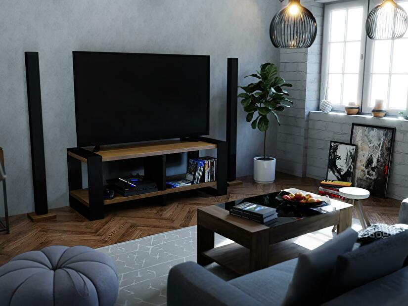 TV asztal Nico (arany craft + fekete)