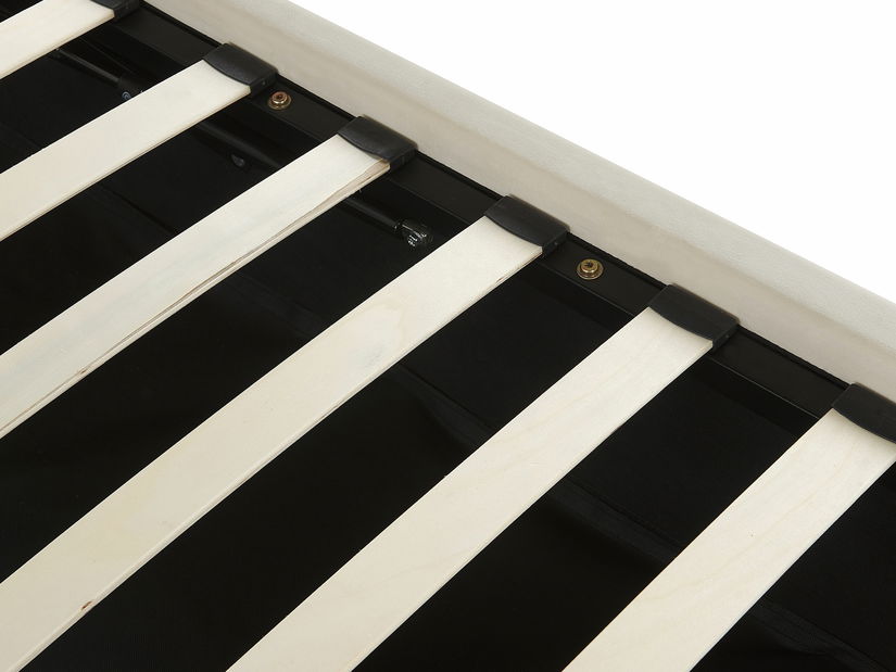 Pat matrimonial 140 cm AMESIA (bej) (cu somieră și sp. depozitare)