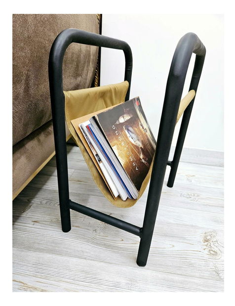 Príručný stolík Leloku (čierna + horčicová)