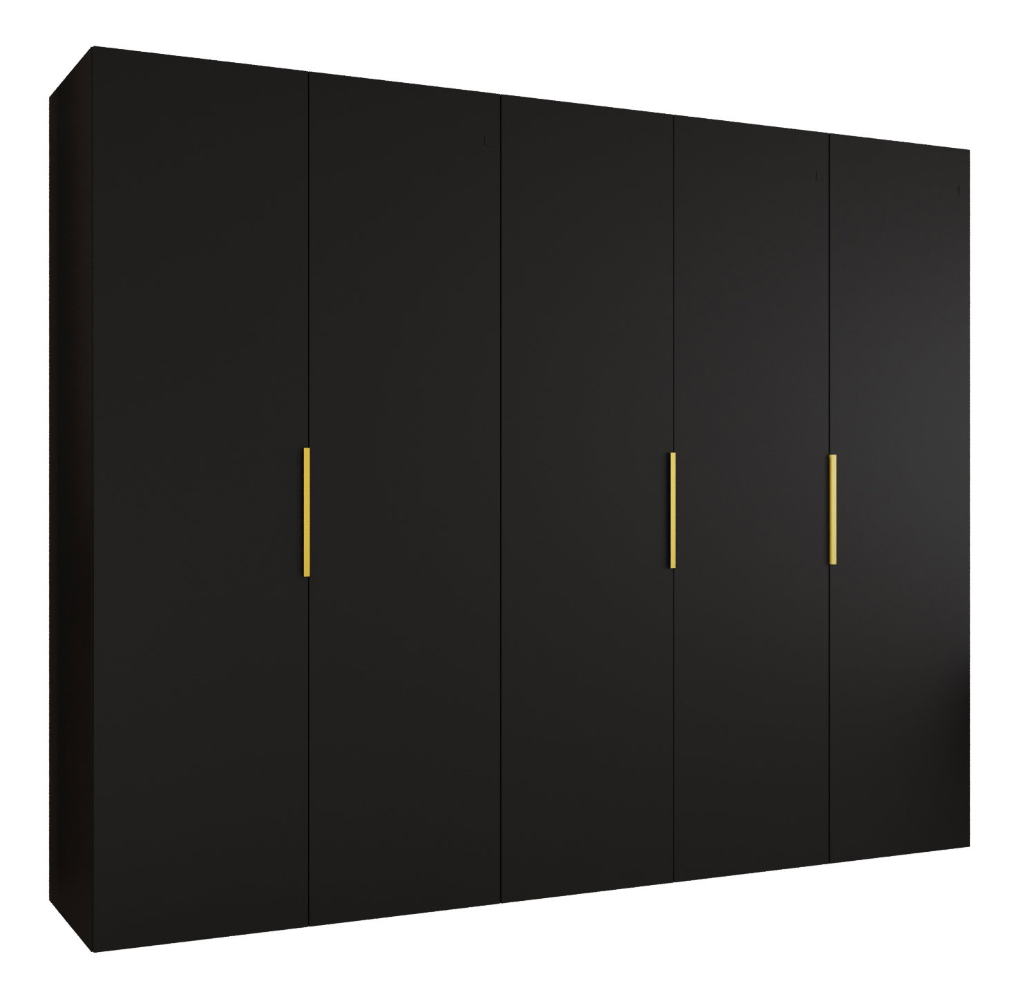 Dulap de haine 250 cm Mirabella 1 (Negru + Auriu)