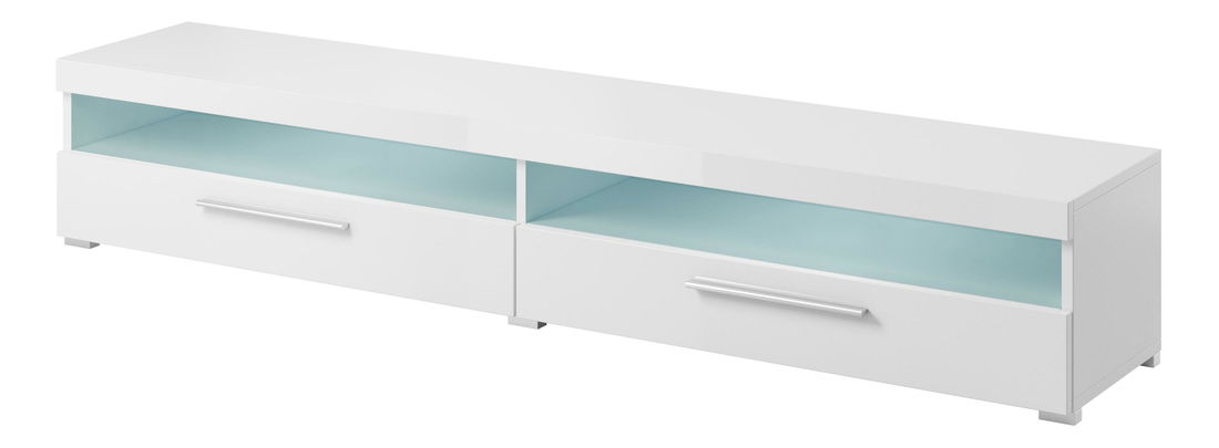 TV stolić/ormarić Indiko Typ 40 (bijela + bijeli sjaj) (s rasvjetom)