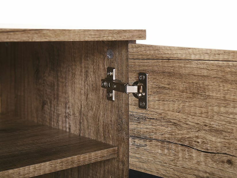 TV stolík/skrinka STAGAR (svetlé drevo + čierna)