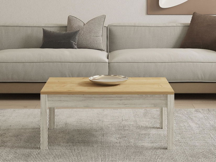 Konferenčný stolík Kiluko 2 (dub zafírový + biela) 