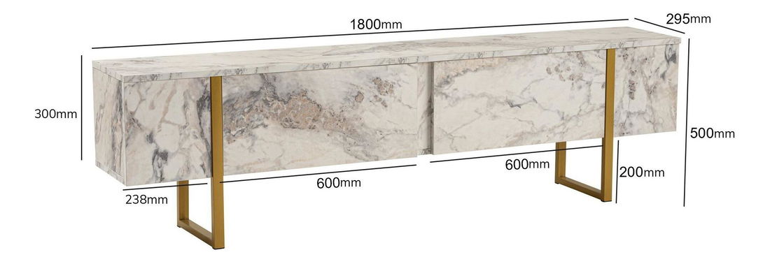 TV szekrény Seronitta (márvány + arany)