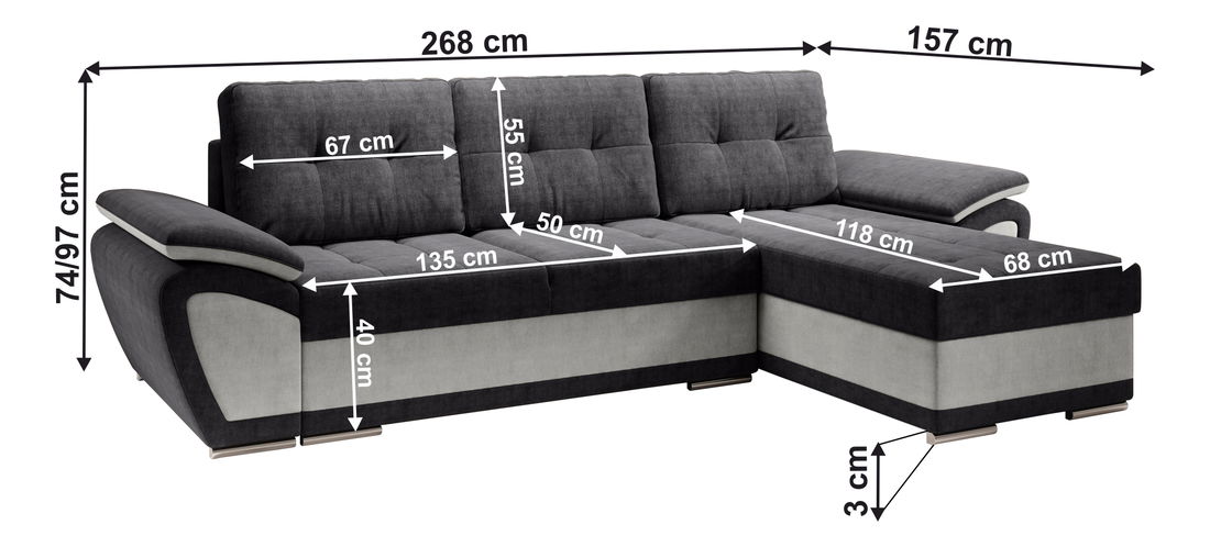 Colțar extensibil Elik (orinoco 90 + orinoco 96) (D)