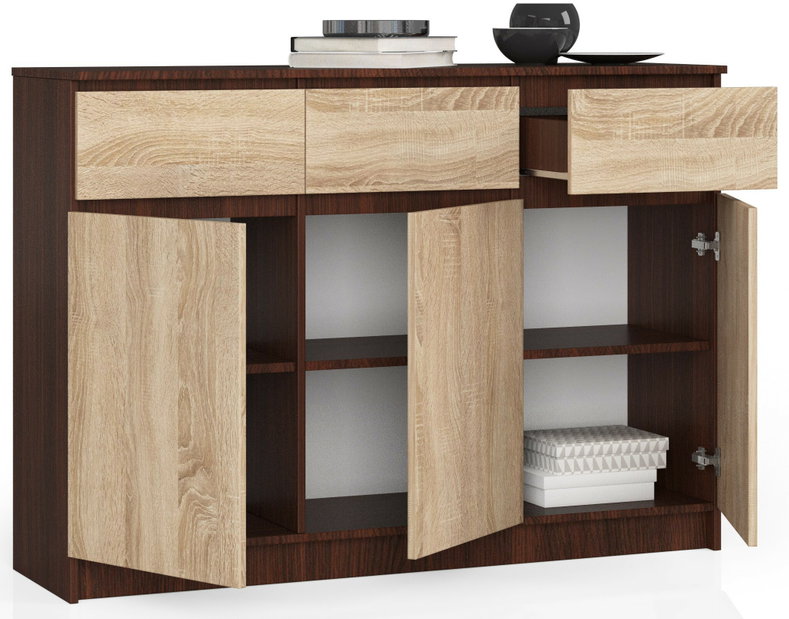 Komoda Kuwait 3D 3D (wenge + dub sonoma)