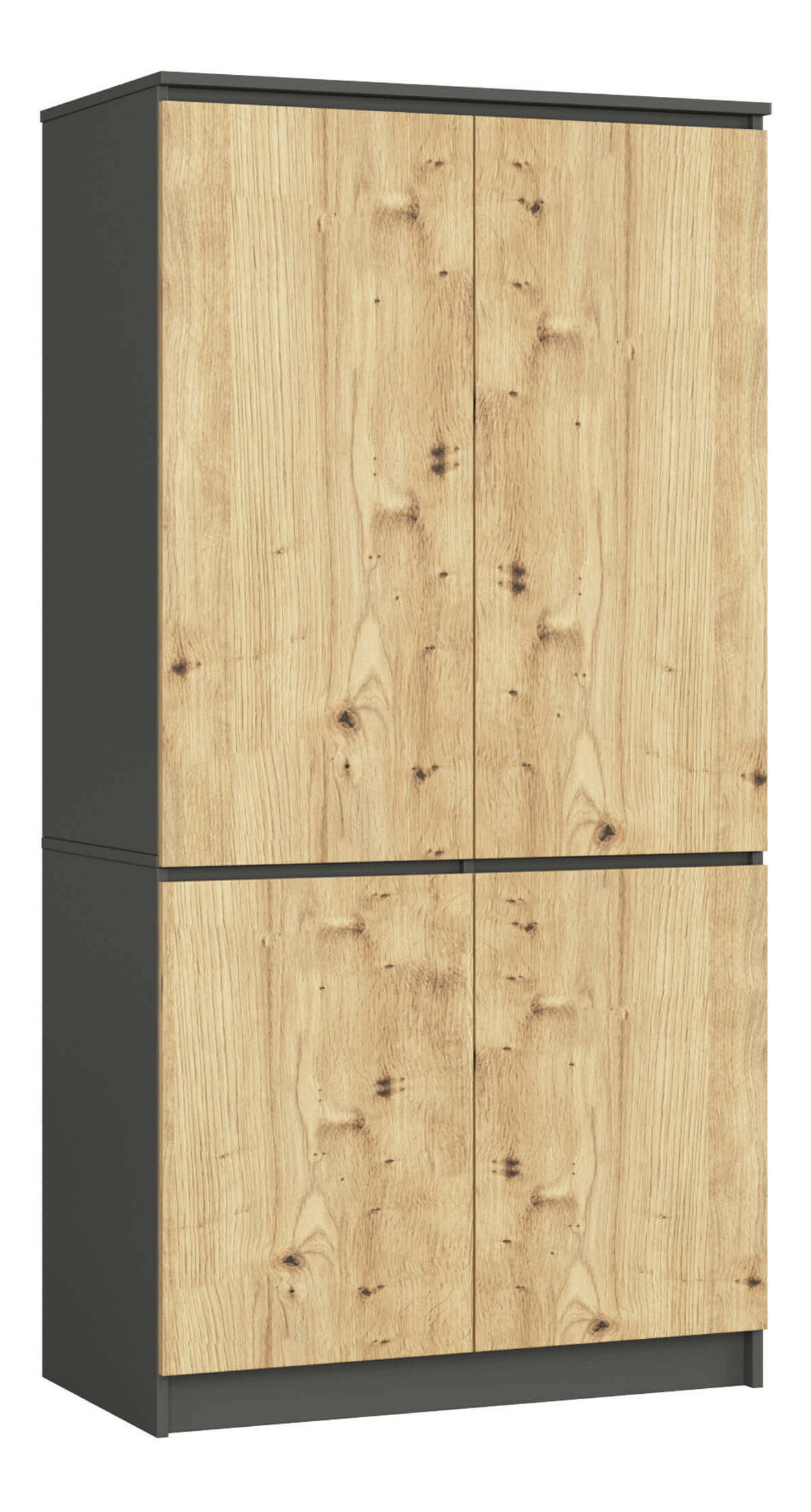 Šatníková skriňa Sinfin (grafit + dub artisan)