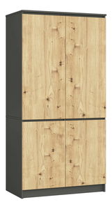 Dulap de haine Sinfin (grafit + stejar artisan)