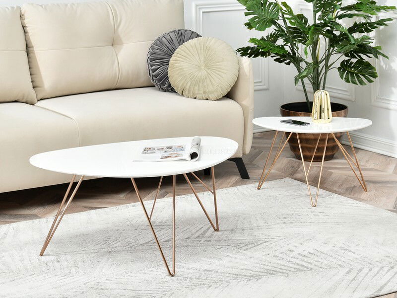 Stolić za kavu Rave Zest Xl (bijela + bakar)