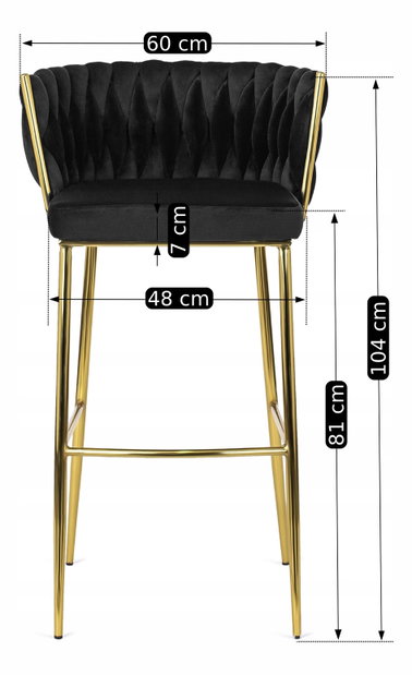Scaun bar 2 buc Frenar 2 (negru) *vânzare stoc