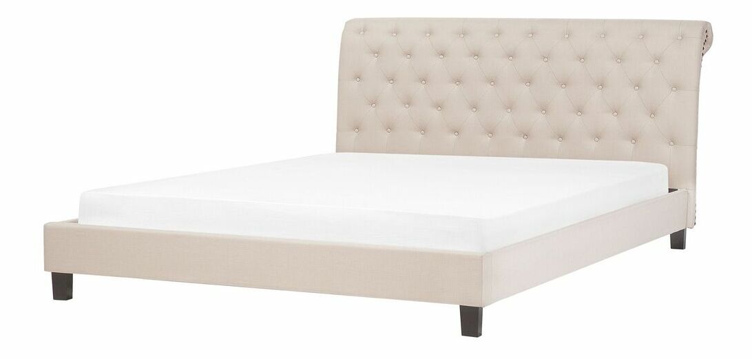 Pat matrimonial 180 cm Rainis (bej) (cu somieră)