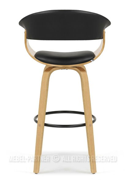 Scaun bar Elynah 75 (negru + stejar)