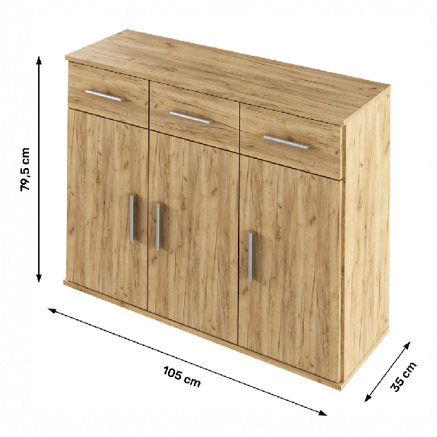 Comodă combinată typ 3 Ressan (stejar artisan) *vânzare stoc