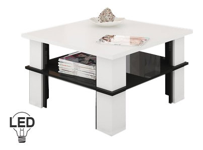 Masă de cafea Fernhill 1 (alb + Negru lucios)