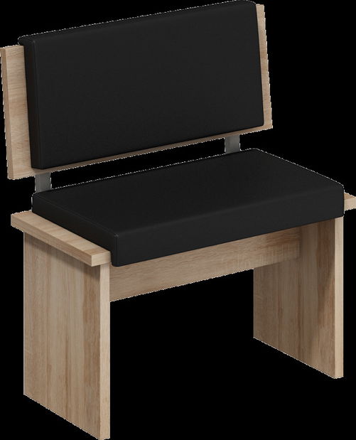 Jedálenský set Benito veľký (dub sonoma + čierna) (pre 6 osôb)