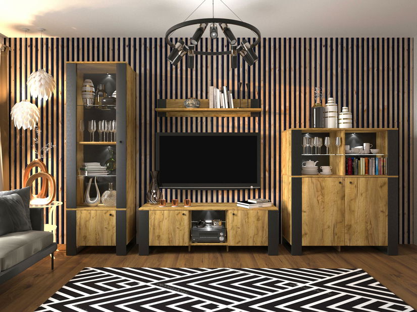 Mobilier camera de zi Wayne 1 (stejar craft auriu)