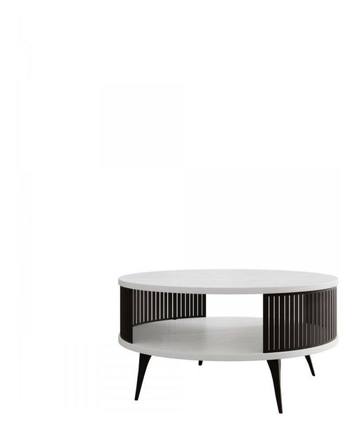 Măsuță de cafea Mezanoa (Negru + Alb arctic) 