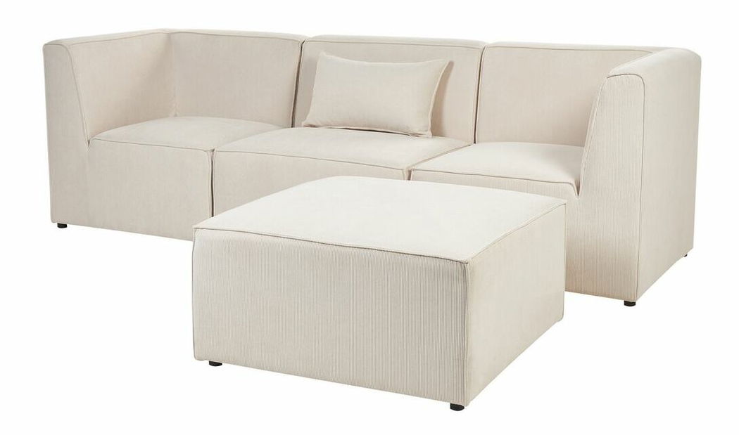 Canapea trei locuri cu taburete Lemia (bej)