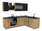 Set mobilier bucătărie de colț 240x180 cm Vestia 1 (stejar evoke + negru)
