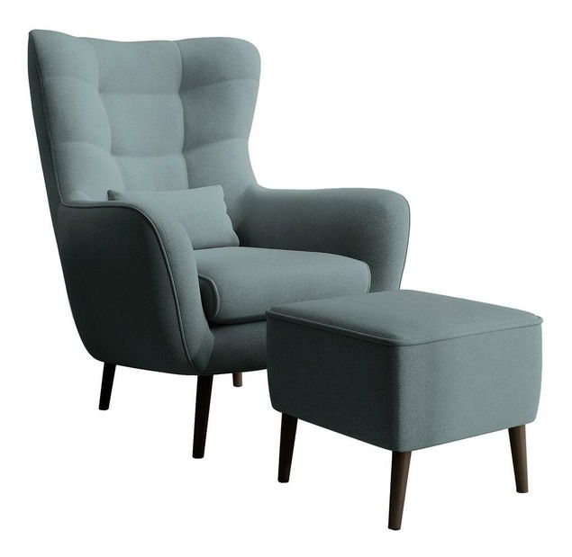 Fotoliu cu suport picioare Veneza VZ1 (gri închis + negru)